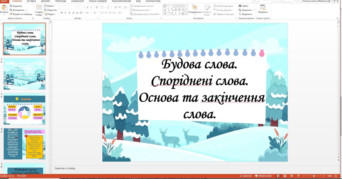 Будова слова. Споріднені слова. Основа та закінчення слова. 2 клас ...