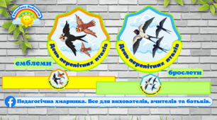 ДЕНЬ ПЕРЕЛІТНИХ ПТАХІВ - емблеми, брослети НУШ, ЗДО