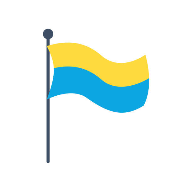Blue And Yellow Flag As Symbol Of Ukraine Vector Illustration Stock Illustration - Download Image Now - iStock