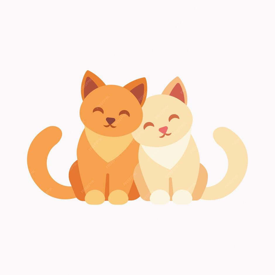 Premium Vector | A cartoon of two cats with the word cat on the front.