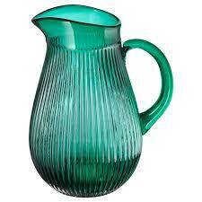 SÄLLSKAPLIG Jug, patterned/green, 2 l - IKEA