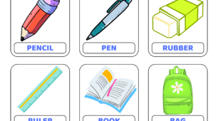 Картки для запам’ятовування на тему School things