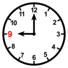 nine o'clock, exactly nine o'clock in ARASAAC · Global Symbols