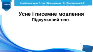 Тест до підсумкового уроку з теми "Мова і мовлення"