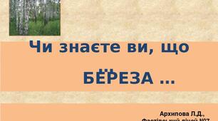 Чи знаєте ви, що береза...