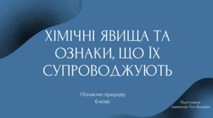Хімічні явища й ознаки, що їх супроводжують. Пізнаємо природу. 6 клас.