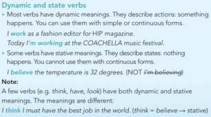 1.2 State and dynamic verbs