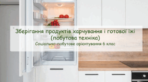 Конспект заняття "Зберігання продуктів харчування і готової їжі (побутова техніка)" СПО 6 клас