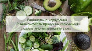 Конспект заняття "Раціональне харчування. Різноманітність продуктів харчування" СПО 5 клас