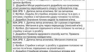 Календарне планування з фізичної культури для 5 та 6 класу НУШ з однаковими модулями