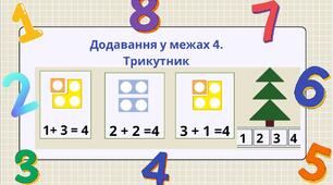 Додавання в межах 4. Трикутник.
