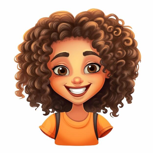 Curly Hair Cartoon Images - Free Download on Freepik