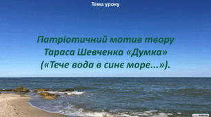 Патріотичний мотив твору Тараса Шевченка «Думка» («Тече вода в синє море...»).