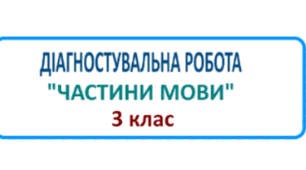 Діагностувальна робота "Частини мови" 3 клас