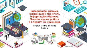 10 клас 2 урок Інформаційні системи. Інформаційні технології. Інформаційна безпека. Загрози під час роботи в Інтернеті і їх уникнення Презентація+Тест Classtime