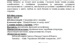 План-конспект уроку "Моя родина"