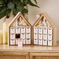 Advent Calendar Natural & White Festive Decorative Scene ...