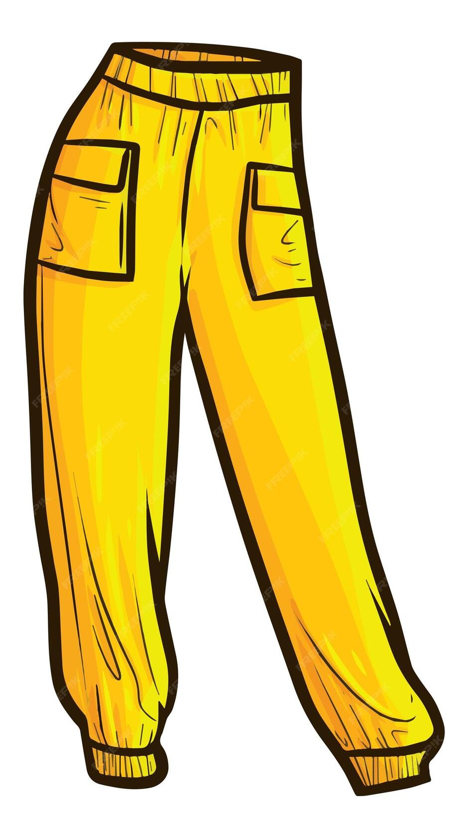 Premium Vector | Cool yellow trousers cartoon illustration