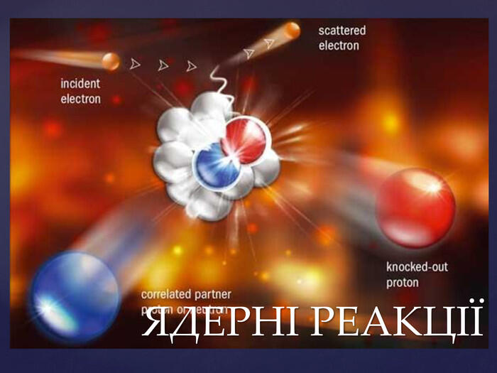 ЯДЕРНI РЕАКЦIЇ
