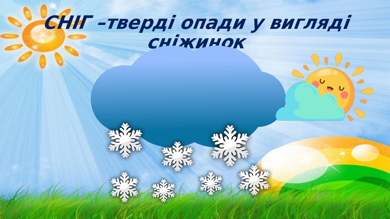 СНІГ –тверді опади у вигляді сніжинок