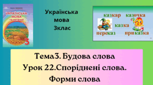 Презентація "Споріднені слова. Форми слова "3клас