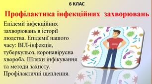 Презентація " Профілактика інфекційних захворювань" дл 6 класу НУШ.