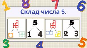 Інтерактивна розробка "Склад числа 5".