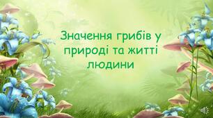 Презентація на тему: "Значення грибів у природі та житті людини"