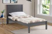Taurean Low Footend Wood Bed in Dark Grey - Furniture World