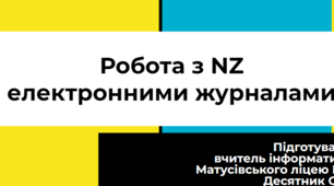 Робота з NZ  електронними журналами