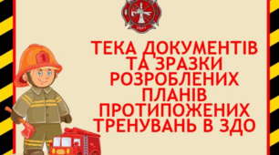 Плани та матеріали для проведення протипожежного тренування в ЗДО