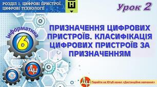 Урок 2. Призначення та класифікація цифрових пристроїв
