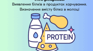 Практична робота для 9,10 класів "Виявлення білків в продуктах харчування. Визначення вмісту білка в молоці."