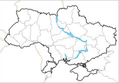 Политическая карта Украины - чистый шаблон