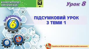 Відеоурок "Підсумковий урок з теми 1"