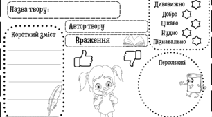 Читацький репортаж до книги/ оповідання / твору/ вірша.