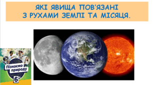 Які явища пов'язані з рухами Землі та Місяця.