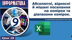Тема 3. Опрацювання табличних даних. Інструктаж з БЖД. Абсолютні, відносні й мішані посилання на комірки та діапазони комірок.