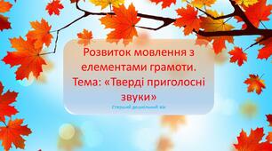 Конспект та презентація до заняття на тему: «Тверді приголосні звуки»