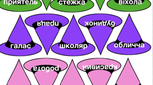 Гра на знаходження пар слів-синонімів "КАПЕЛЮШКИ"