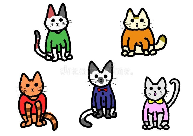 Five Cats Stock Illustrations – 186 Five Cats Stock Illustrations, Vectors & Clipart - Dreamstime
