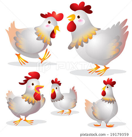 Cute hen cartoon - Stock Illustration [19179359] - PIXTA