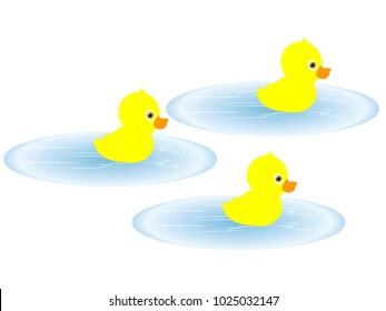 Three Swimming Baby Ducks Ducklings Cartoon Stock Vector (Royalty Free) 1025032147 | Shutterstock