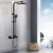 Ronvie Thermostatic Shower Mixer Set, Thermostat Shower Rail System with Adjustable Rainfall Shower Head, Scalding Protection Shower Tap, Anti-Kink Shower Hose(Square, Matte Black) : Amazon.co.uk: DIY & Tools