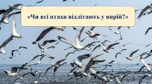 Презентація на тему: "Чи всі птахи відлітають у вирій?"
