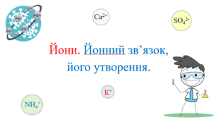 Презентація для учнів 8 класу на тему: «Йони. Йонний зв’язок, його утворення».