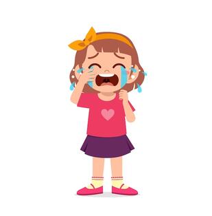 Cute little girl with crying and tantrum expression