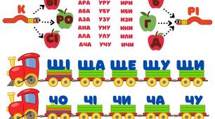 картки для розчитування "Потяги"