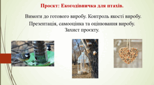 Презентація. Проєкт "Екогодівничка для птахів" Урок 7-8