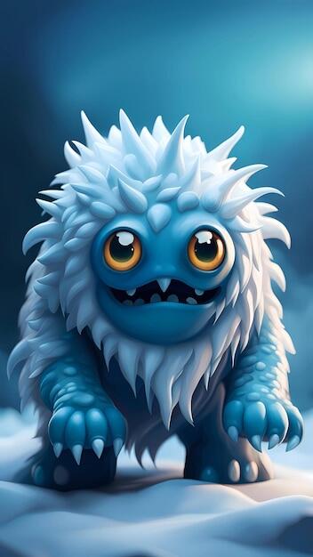 Premium AI Image | Artic ice monster cartoon illustration